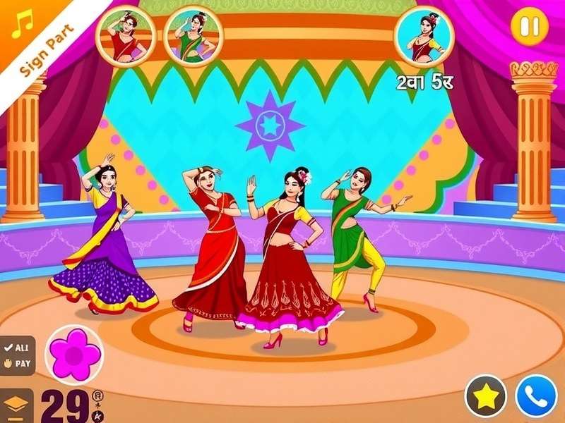 Desi Dance Mania gameplay screenshot showing dance moves